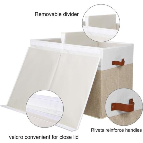 Large Toy Storage Box with Lid, Sturdy Toys Storage Chest Bin Organizer Basket - Picture 4 of 8